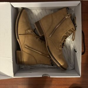 Aldo Tan Lace-Up Ankle Boots